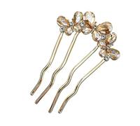 French Twist Pin - 4 Prong Rhinestone Stick, Updo Fork Clip, Elegant Wedding Hair Accessory, Secure Hold & Sparkling Design, Premium Hairdressing Tool