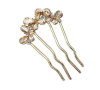 French Twist Pin | 4 Prong Rhinestone Styling Accessories - U Shape Hair Fork Clips - for Wedding Formal Banquet Baby Shower Fashion Show