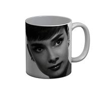 French Unicorn Ceramic Coffee Mug 325ml Audrey Hepburn Actress Hollywood Star Portrait Vintage Photo