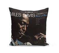 French Unicorn Cushion Cover Pillowcase Miles Davis Kind of Blue with Pouch for Trumpeter Jazz Legend (40 x 40 cm)
