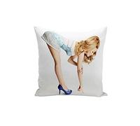French Unicorn Kylie Minogue Famous Star Cushion Cover with Music Artist Singer Doll (40 x 40 cm)