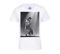 French Unicorn Michael Jackson Unisex Children's T-Shirt Photo Concert Black and White Singer Pop Star Celebrity, white, 8 Years