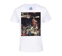 French Unicorn Michael Jordan Dunk Contest 1988 Reverse Basketball Unisex Children's T-Shirt, white, 12 Years