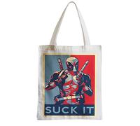 French Unicorn Tote Bag Shopping Bag Deadpool Super Heroes Comedy Suck It Film, white, One Size