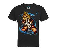 French Unicorn Unisex Children's T-Shirt Goku Super Saiyan Kameha Fantasy Dragon Anime DBZ Manga, Black, 6 Years