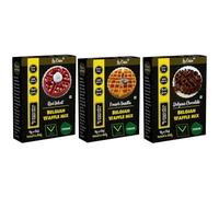 French Vanilla + Chocolate + Red Velvet Belgian Waffle Mix | Combo Pack of 3 | Pancake Mix | Multigrain | Vegan | Extra Crisp | 3x400g |