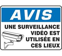 French Video Surveillance In Use On These Premises OSHA Notice Sign, Plastic 7" x 10", Made in USA - AccuformNMC, FRMASE816VP