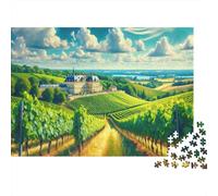 French Vineyard Landscape 1000-Piece Jigsaw Puzzle for Adults, 52x38cm/1000pcs, White Cardboard, Gift Idea for Puzzle Lovers And Quiet Weekends