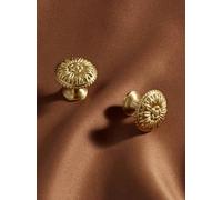 French Vintage Brass Handles Daisy Design Wardrobe Door Pull Drawer Knob Furniture Kitchen Cabinet Bronze Small Handle(Gold-26mm)