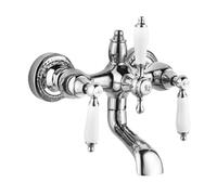 French Vintage Copper Bathtub Faucet for Hot and Cold Water (Silver Plated Bathroom Taps)