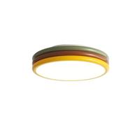 French Vintage LED Ceiling Light Fixture, Bauhaus Style Round Ceiling Lighting, Mid Century Modern Flush Mount Ceiling Lamp, Dimmable with Remote Control for Bedroom Living Room Corridor