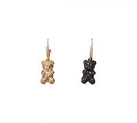 French vintage micro-set bear earrings for women, Korean personality simple versatile temperament