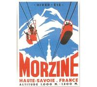FRENCH VINTAGE POSTER 50x70cm Ski resort morzine haute savoie