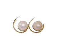 French vintage temperament large pearl earrings for women high-end sense of ins cold and indifferent style exaggerated