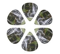 French waterfall stone 6 Pack Guitar Picks with Organizer Storage Box, Thin-Medium-Heavy Picks Handmade Plectrums Guitar Plectrums Bass Ukulele Picks Acoustic Guitar Lovers Gift
