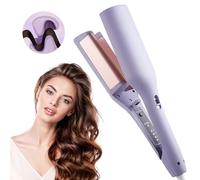 French Wave Curling Iron, Big Wave Hair Curler, French Egg Roll Curling Iron, V Shaped Hair Curling Iron, 32mm Adjustable Temperature Waver Curling Iron Wand, Suitable for All Hair Types, Purple