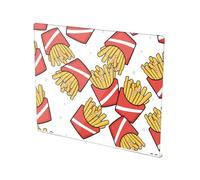 French White Fries Pattern Acrylic Cutting Board with Counter Lip Non Slip Clear Baking Cutting Board for Protecting Countertops Large Size 16”×13”