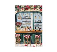 French Wine Bar Kitchen Decorative Art Paintings Canvas Poster Bedroom Decor Landscape Office Room Decor Gift 12" L X 18" W