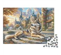 French Wolf Dog 1000Pc Recycled Paper Jigsaw Puzzles | for Adults Husky Rests by Castle Sustainable & Giftable 52x38cm/1000pcs