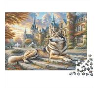 French Wolf Dog Paperboard Husky Mix by Castle Ruins Classic Jigsaw Puzzle Family Friendly Relaxing Activity 70x50cm/1000pcs