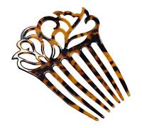 French Women 7 Teeth Side Hair Comb Hollow Out Acetate Updo Styling Tool Hairpins Tortoise Barrettes Clips Ponytail Holder Hair Pins for Buns Blonde