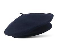 Women's Wool French Beret - Stylish, Chic & Cozy Parisian Unisex Hat for All Seasons, Dark Navy, 7 1/4 / 7 3/8