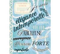 French Words Vintage Style Composition Book: 120 Cream Paper Pages, College Ruled