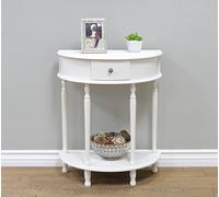Frenchi Furniture Table, Wood, White, 23.2 in x 11.62 in x 28.57 in