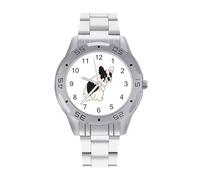 Frenchie Bulldog Men's Watches Stainless Steel Watch Strap Analog Quartz Watch Business Wristwatches