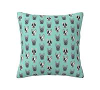 Frenchie Dog French Bulldogs Grey And Black And White Frenchies, Pillow Cover Decorative Throw Pillowcase Soft Polyester Cushion Covers 45x45 cm