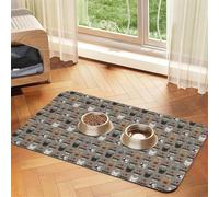 Frenchie Dog I Love French Bulldogs Frenchie Face Medium Brown,Waterproof Pet Feeding Mat,Cat Dog Placemats for Food and Water, PU Leather Food Mats,40x60cm