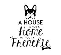Frenchie Dog Love Pets Home Animal Funny Quote Wall Decals 36x41.6cm Multi Color Selection Small Black