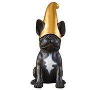 Frenchie Gnome - Black Frenchie Statue with Gold Hat | Doodle Gnome Cute French Bulldog Decor Garden Gnome