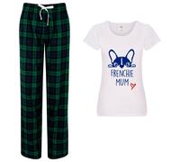 Frenchie Mum Pyjama Set French Bull Dog 60 SECOND MAKEOVER Green M