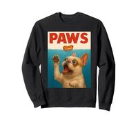 Frenchie Paws Chasing Hot Dog Funky French Bulldog Art Sweatshirt