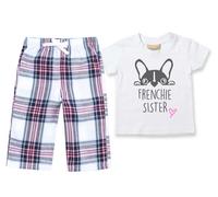 Frenchie Sister Pyjamas Children Tartan Trouser Bottoms Pyjama Set French Bulldog 60 SECOND MAKEOVER Pink 11-12 Years