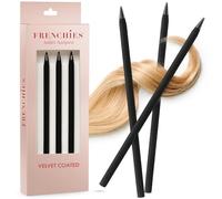Frenchies French Twist Chinese Hair Sticks, Ultra Flocked Extra Soft Hair Chopsticks for Women, Girls, Teens, Buns, Dancers, Womens Wedding Accessories for Updo Hairstyles, Pack of 3, Black