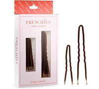 Frenchies French Twist Hair Pin, Ultra Flocked Extra Soft French Hair Pins for Women, Wedding, Updo Extensions, or Wig, 20 Count, Brown
