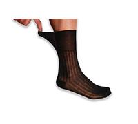 frencis 6 Pairs Men's Healthcare Socks with Extra-Soft Elastic in 100% Scotland Thread Hand Stitched for Diabetics Made in Italy, Black, 45-47