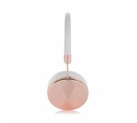 Frends Taylor White Leather Over-the-Ear Headphones - Rose Gold