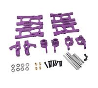 freneci 1/14 1/12 Rc Car Upgrade Parts Kit for WLtoys ,Accessories for WLtoys 144001 124019 124018 Base C Steering Cup Front Swing Arm Set RC Cars - Purple, 1:14