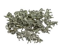 freneci Wholesale 50 Tibetan Silver 3D Lion Charms Pendants Jewelry Making Findings