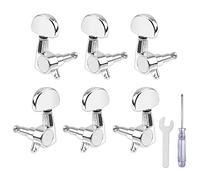 Frenflu 6 Pieces Guitar String Tuning Pegs, Guitar Machine Heads Knobs for Electric or Acoustic Guitar with Tools (3 Left + 3 Right)
