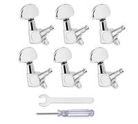 Frenflu 6 Pieces Guitar String Tuning Pegs, Guitar Machine Heads Knobs for Electric or Acoustic Guitar with Tools (3 Left + 3 Right)