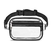 FRENOU Clear Waist Pack for Running Fanny Pack for Women Men, Crossbody Belt Bag Bum Bag, Clear Black, 1 Pack Clear Bag