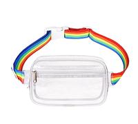 FRENOU Clear Waist Pack for Running Fanny Pack for Women Men, Crossbody Belt Bag Bum Bag, Clear Cream, 1 Pack Clear Bag