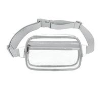 FRENOU Clear Waist Pack for Running Fanny Pack for Women Men, Crossbody Belt Bag Bum Bag, Clear Grey, 1 Pack Clear Bag