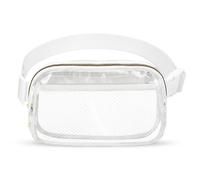 FRENOU Clear Waist Pack for Running Fanny Pack for Women Men, Crossbody Belt Bag Bum Bag, Clear Mesh White, Clear Fanny Pack With Mesh