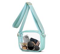 FRENOU Clear Waist Pack for Running Fanny Pack for Women Men, Crossbody Belt Bag Bum Bag, Light Blue, 1 Pack Crossbody Bag