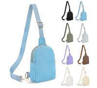 FRENOU Fashion Belt Bag Waist Pack Sling Waist Bag Sling Chest Waist Pack with Ajustable Strap, Light Blue, Parallel Zipper